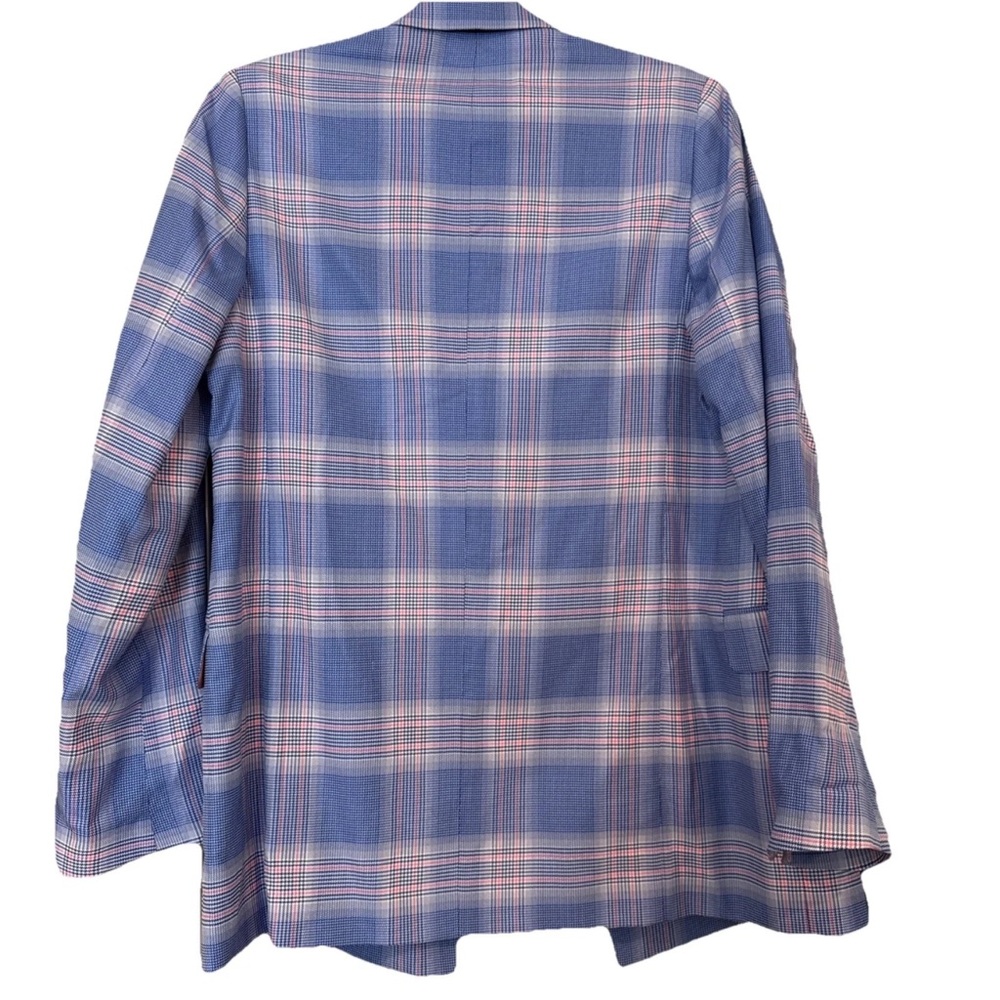 Essentiel Blue & Pink Plaid Double-Breasted Blazer - Picture 2 of 16